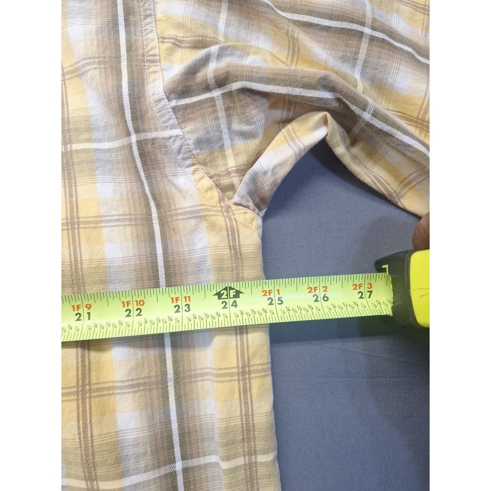 Ariat XLT Long Sleeve Yellow Plaid Work Western Rodeo Cowboy Chore - Picture 4 of 11